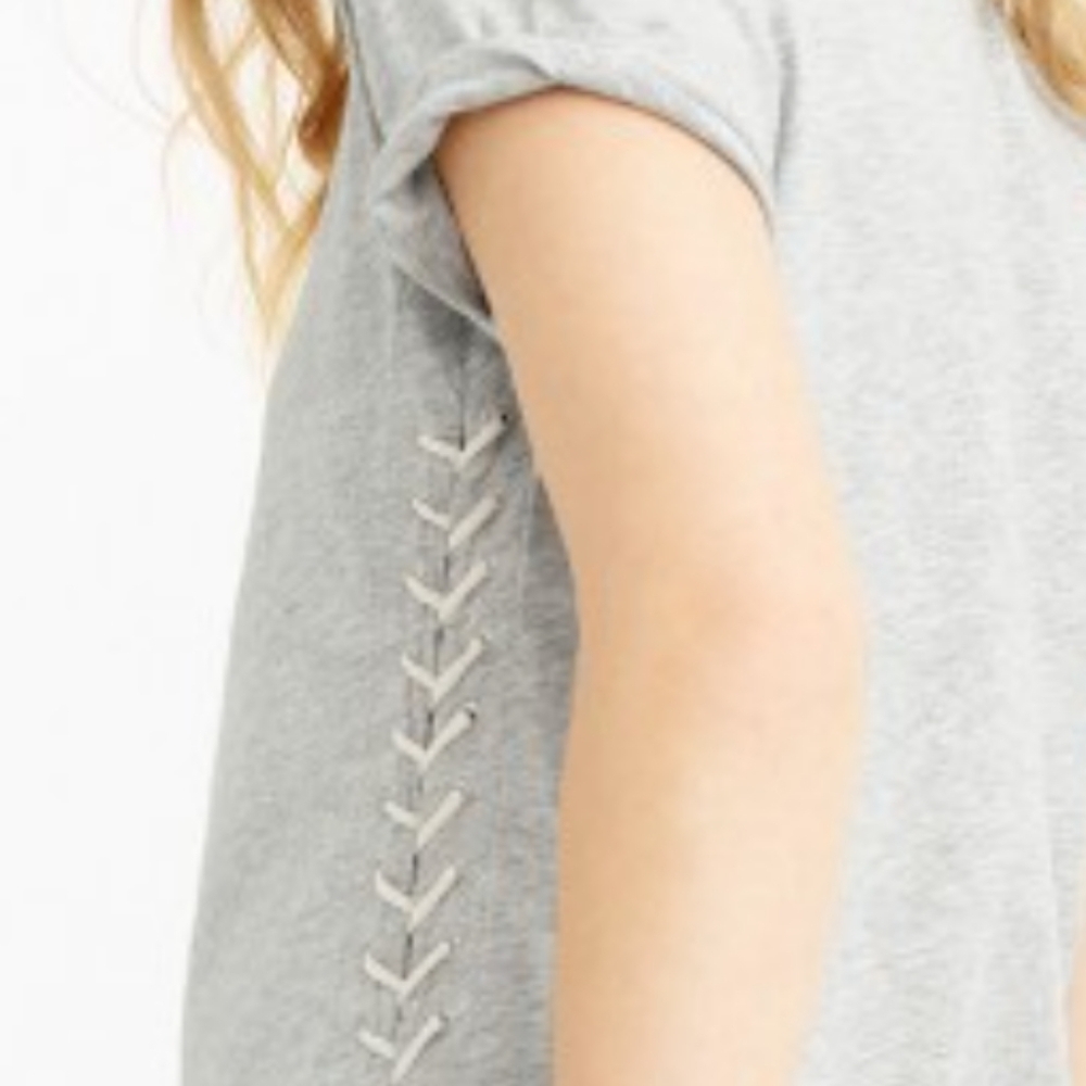 J. Crew short sleeve T Shirt Lace Up Sides Ties at Bottom Sides Small